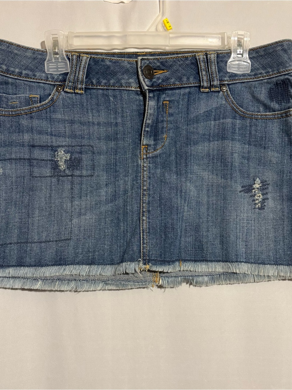 Ana size 10 Blue Denim Mini Skirt with Frayed Hem